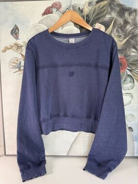 PINK Victoria's Secret Navy Cropped Crewneck Sweatshirt
